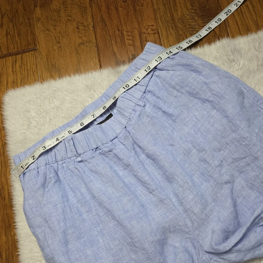 Quince 100% European Linen Pants Women's Medium Blue Straight Leg Pockets